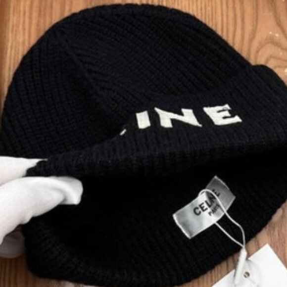Celine Black Knit Hat with Box - Picture 6 of 6